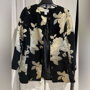 M / PECK & PECK Jacket -Black & Gold , Glamorous Blazer / Evening / Suit Jacket